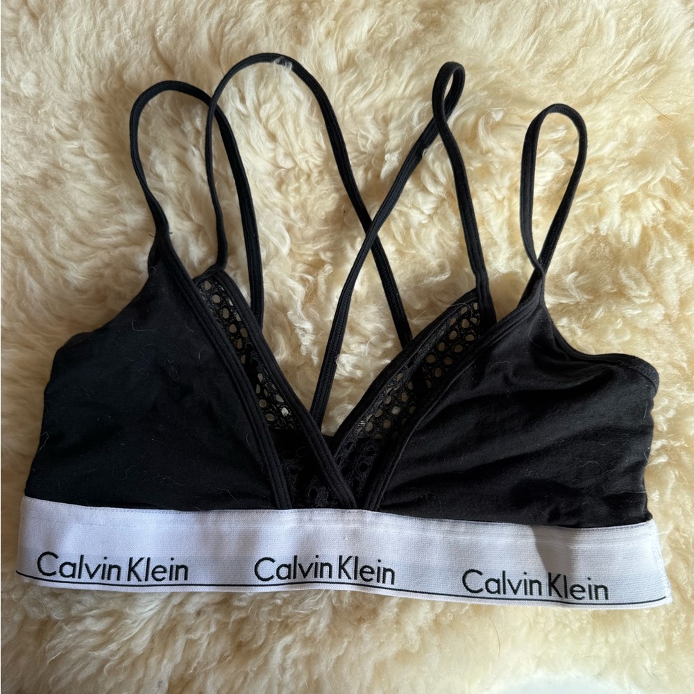 Calvin Klein Black and White Strappy Bralette